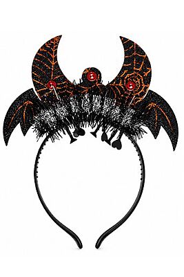 Halloween Işıklı Taç Turuncu Yarasa Kanatlı - 1