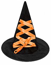 Halloween Kurdeleli Cadı Şapkası Turuncu