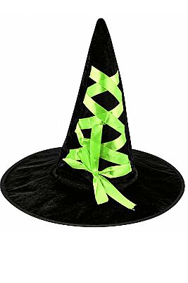 Halloween Kurdeleli Cadı Şapkası Yeşil - 1