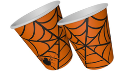 Parti Dünyası - Halloween Örümcek Ağı Turuncu Bardak 8 Adet
