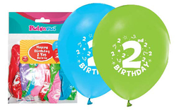  Parti Dünyası - Happy Birthday 2 YAŞ Baskılı Balon 16 lı