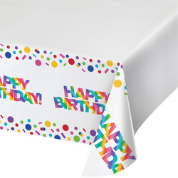 Parti Dünyası - Happy Birthday Baskılı Masa Örtüsü 137x259cm