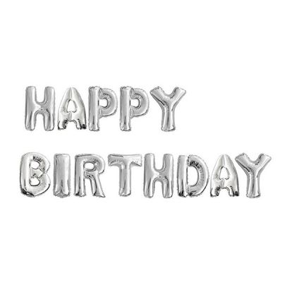 Happy Birthday Gümüş Harf Folyo Balon