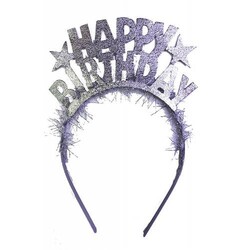 Parti Dünyası - Happy Birthday Metal Gümüş Renk Taç