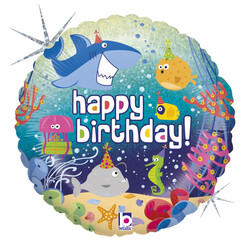 Parti Dünyası - Happy Birthday Deniz Canlıları Folyo Balon 45 cm