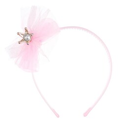 Parti Dünyası - Mini Taçlı Tüllü Pembe Taç