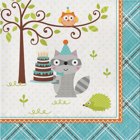 Happy Woodland Mavi Peçete 16 Adet