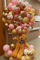  Parti Dünyası - Hastane Odası Yenidoğan Kapısı Balon Arajman Pembe