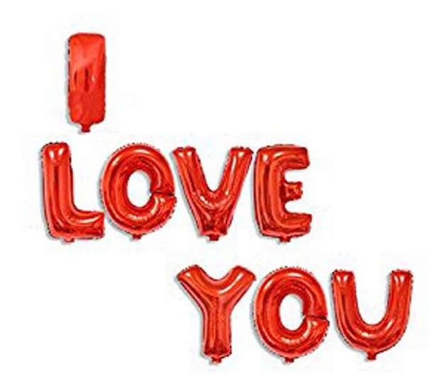 I LOVE YOU Kırmızı Harf Folyo Balon