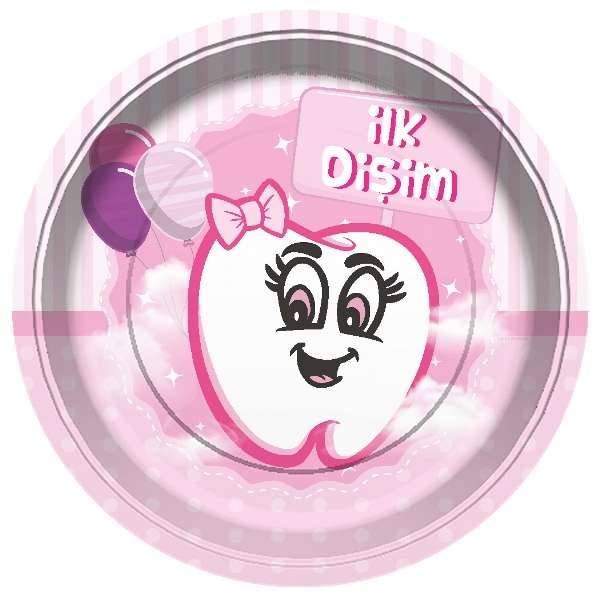 İlk Dişim  Kız Tabak 8 Adet