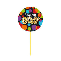 Parti Dünyası - Işıltılı Balonlar Pasta İkram Kürdanı 6 Adet