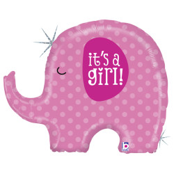 Parti Dünyası - It is a GIRL Elephant Folyo Balon 81 cm