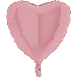 Parti Dünyası - Kalp Folyo Balon MAT Pembe Renk 45 cm