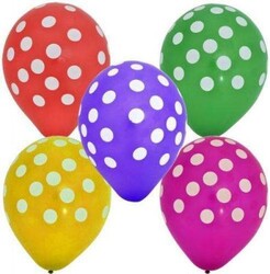 Parti Dünyası - Karışık Renkli Puanlı Latex Balon 20 Adet