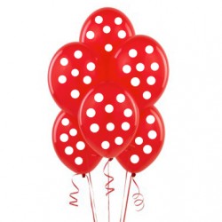 Parti Dünyası - Kırmızı-Beyaz Puanlı 10 lu Latex Balon