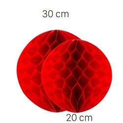 Parti Dünyası - Kırmızı Renk Petek Süs Seti 2 Adet 30-20 cm