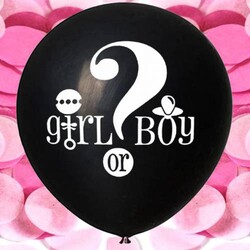 Parti Dünyası - Kız mı Erkek mi? Pembe Konfetili Dev Latex Balon