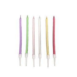 Krom Renkli Parlak Mum 6 Adet 13 CM - 2