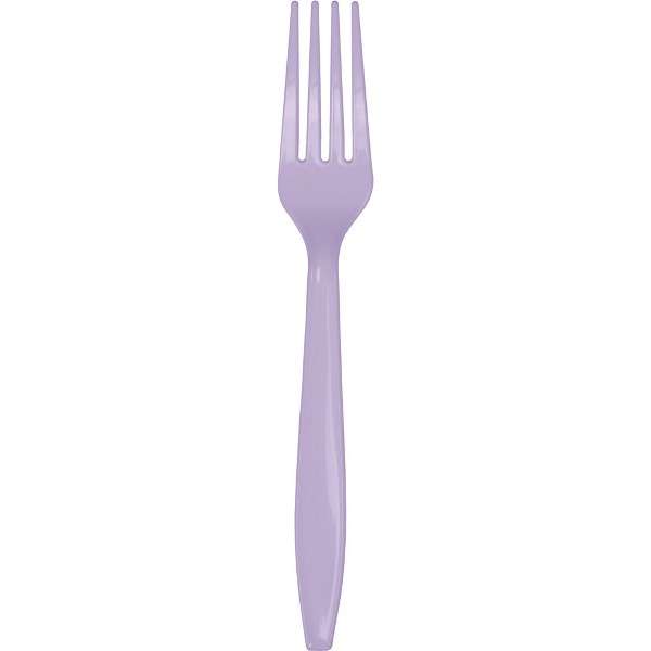 Lila Renk Plastik Çatal 25 Adet