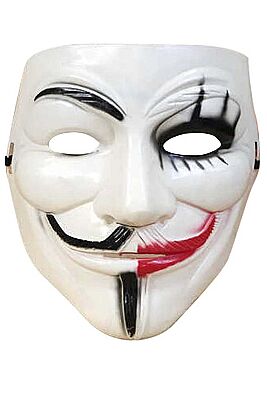Makyaj ve Kirpik Detaylı V For Vendetta Plastik Maske - 2