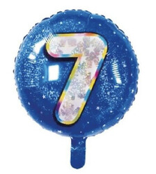  Parti Dünyası - Mavi 45 cm Yedi Rakamı Folyo Balon