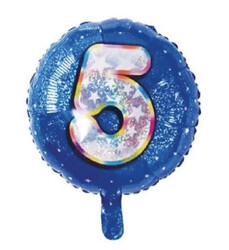  Parti Dünyası - Mavi 45 cm Beş Rakamı Folyo Balon