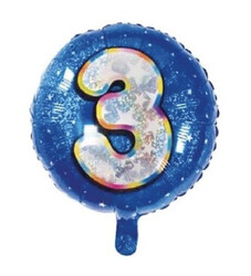  Parti Dünyası - Mavi 45 cm Üç Rakamı Folyo Balon
