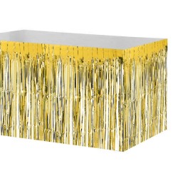 Parti Dünyası - Metalik Altın Püsküllü Masa Eteği 75 x 400 cm