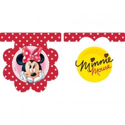 Parti Dünyası - Minnie Mouse Kırmızı Çiçekli Bayrak Afiş