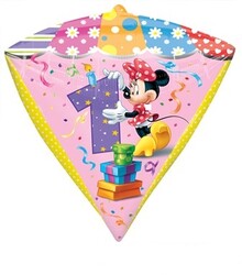 Parti Dünyası - Minnie Mouse 1 Yaş Elmas Şekilli Folyo Balon
