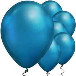 Parti Dünyası - Mirror Krom Balon Mavi Renk 50 Adet