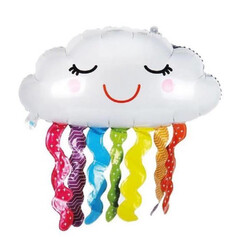 Parti Dünyası - Mutlu Bulut Folyo Balon Renkli Püsküllü 75 cm