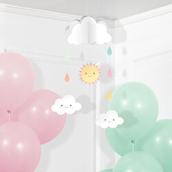 Parti Dünyası - Mutlu Bulutlar 3 lü Asma Süs 95,5 x38.1 cm