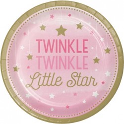 Parti Dünyası - One Little Star Pembe 8 li Tabak