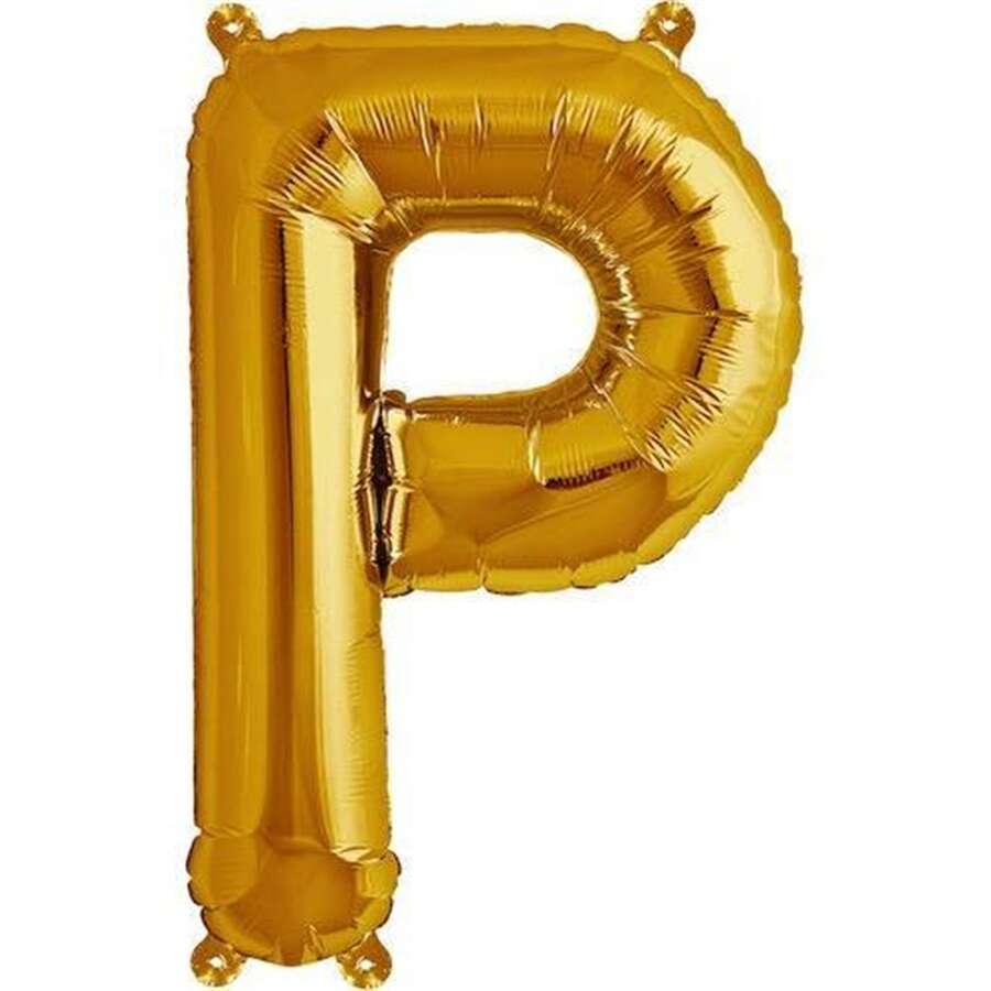 P Harfi Altın Renk Folyo Balon 100 cm