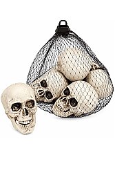 Parti Dünyası Halloween Kuru Kafa Fileli 6 Lı 9 cm