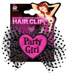 Party Girl Saç Tokası, Siyah Tüllü ve Kalpli - 3