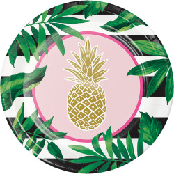 Parti Dünyası - Pineapple Gold Tabak 8 Adet