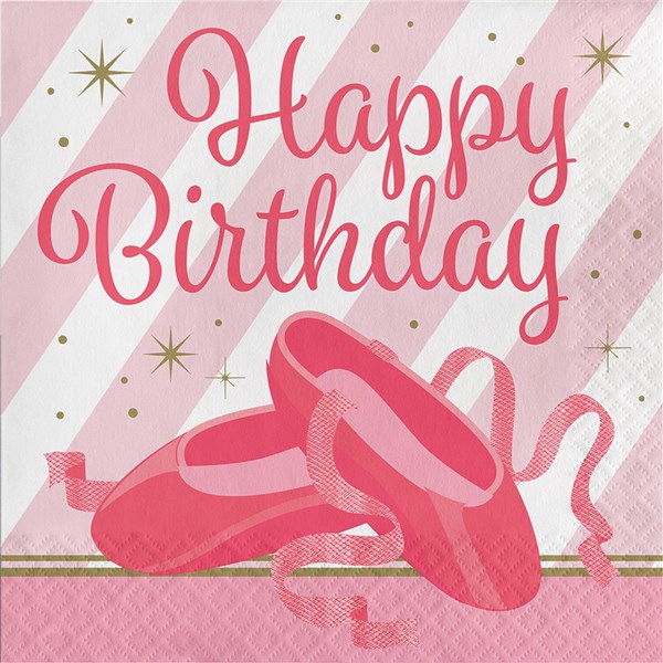 Pırıltılı Balerin Happy Birthday 16 lı Peçete