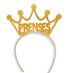 Parti Dünyası - Prenses Simli Altın Rengi Taç