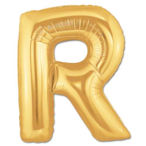 R Harfi Altın Renk Folyo Balon 100 cm