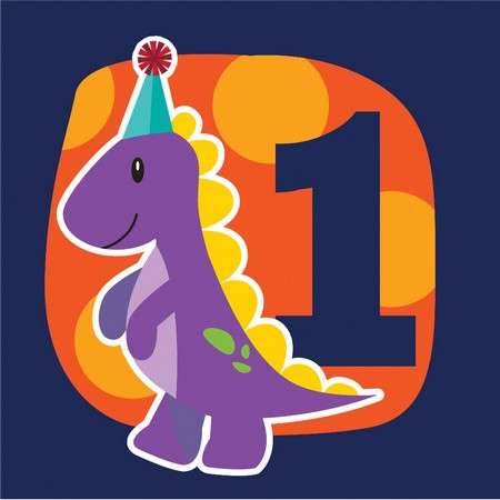Renkli  Dinozorlar 1 Yaş 16 lı Peçete