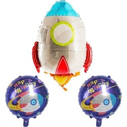 Parti Dünyası - Roket 3 Lü Folyo Balon Set