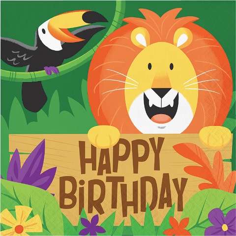 Safari Partisi Happy Birthday Peçete 16 Adet