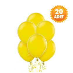 Parti Dünyası - Sarı Renk 20 Li Latex Balon