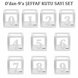 Parti Dünyası - Şeffaf Kutu RAKAMI Beyaz Renk Seçiniz 0-9 arası
