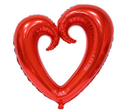 Parti Dünyası - Şekilli Kalp Kırmızı Renk Folyo Balon 109 cm