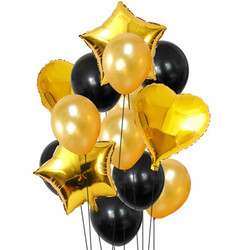 Parti Dünyası - Gold Siyah Konsept Doğum Günü Balon Seti