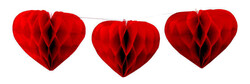 Parti Dünyası - Sıralı Kalp Petek Süsler En 400 Boy 10 cm 12 Adet