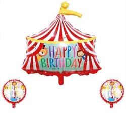 Parti Dünyası - Sirk Partisi Folyo Balon 3 lü Set 45 ve 84 cm